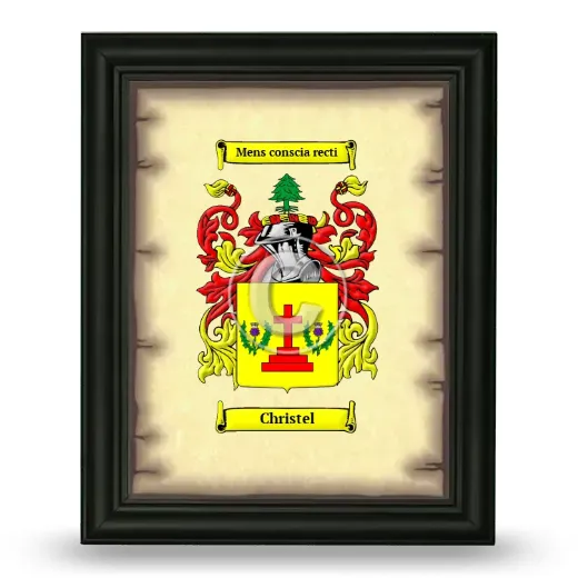 Christel Coat of Arms Framed - Black
