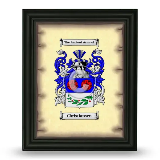 Christiansen Coat of Arms Framed - Black