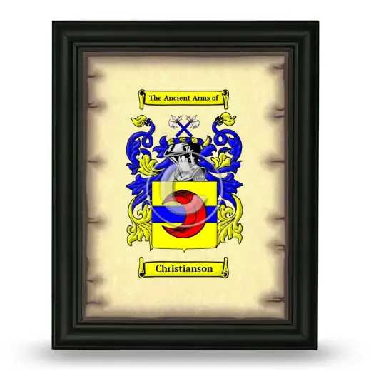 Christianson Coat of Arms Framed - Black