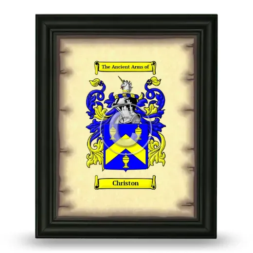 Christon Coat of Arms Framed - Black