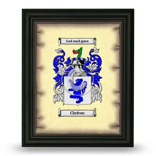 Chriton Coat of Arms Framed - Black