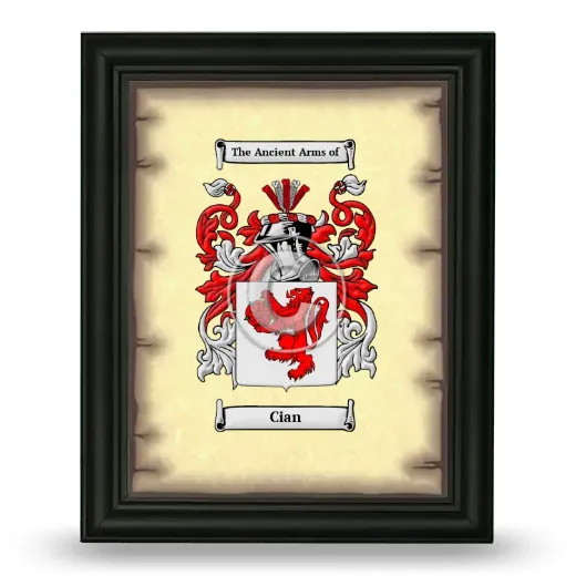 Cian Coat of Arms Framed - Black