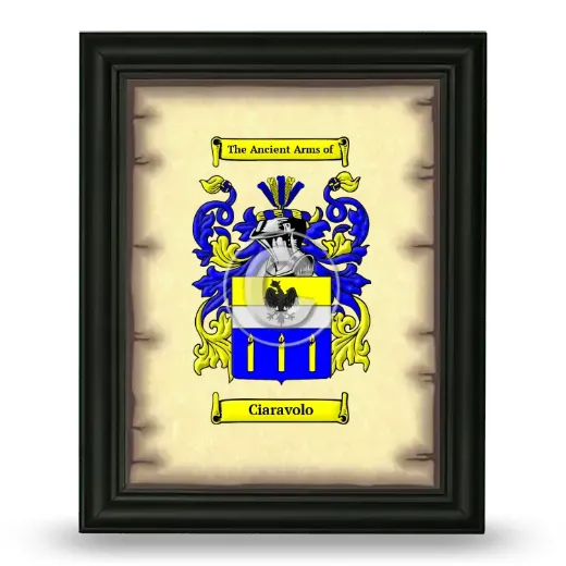 Ciaravolo Coat of Arms Framed - Black