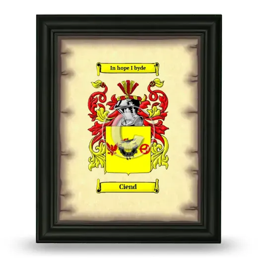 Ciend Coat of Arms Framed - Black