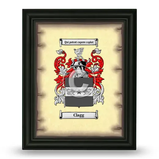 Clagg Coat of Arms Framed - Black