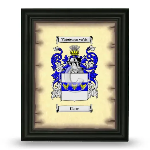 Clare Coat of Arms Framed - Black