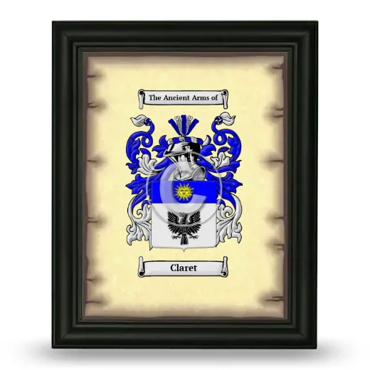 Claret Coat of Arms Framed - Black