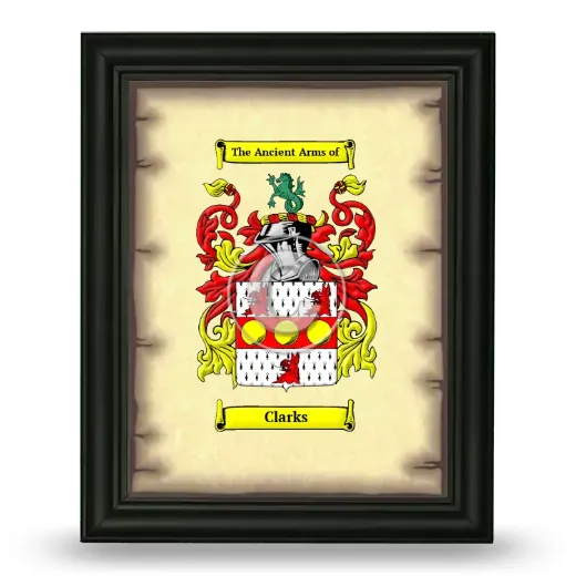 Clarks Coat of Arms Framed - Black