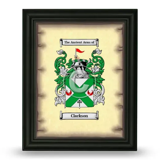 Clarkson Coat of Arms Framed - Black