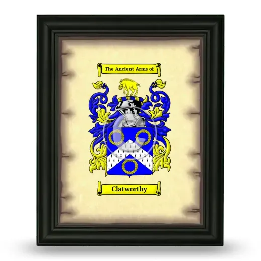 Clatworthy Coat of Arms Framed - Black