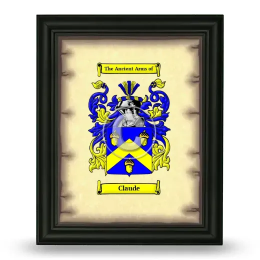 Claude Coat of Arms Framed - Black