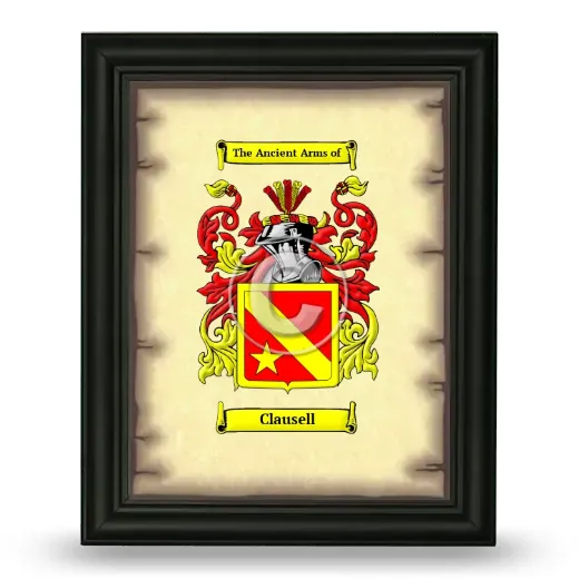 Clausell Coat of Arms Framed - Black