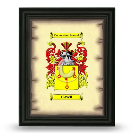 Clavell Coat of Arms Framed - Black