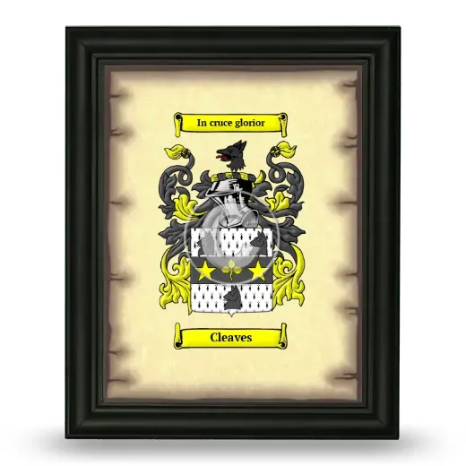 Cleaves Coat of Arms Framed - Black