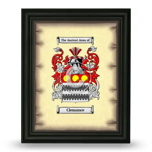 Clemance Coat of Arms Framed - Black
