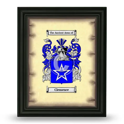 Clemence Coat of Arms Framed - Black