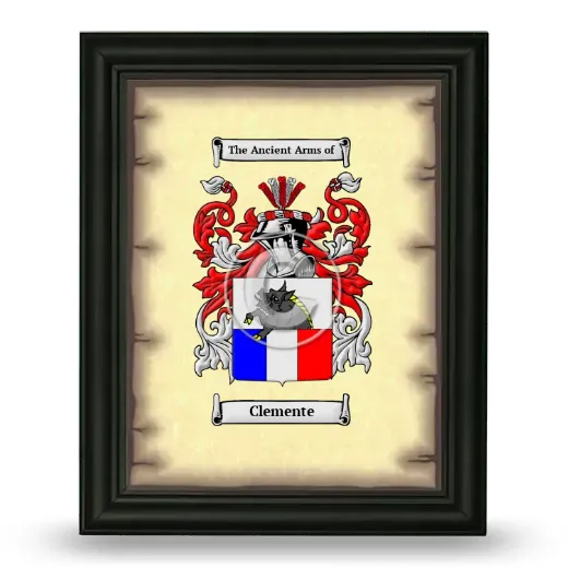 Clemente Coat of Arms Framed - Black