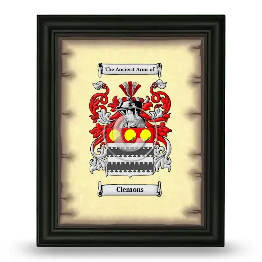 Clemons Coat of Arms Framed - Black