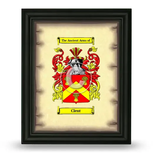 Clent Coat of Arms Framed - Black
