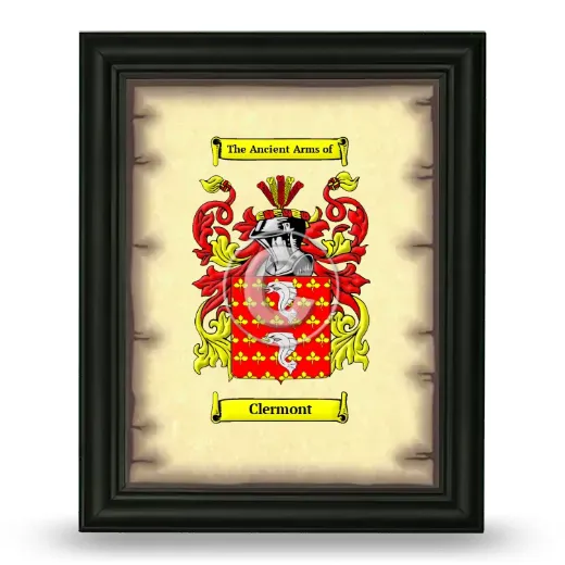 Clermont Coat of Arms Framed - Black