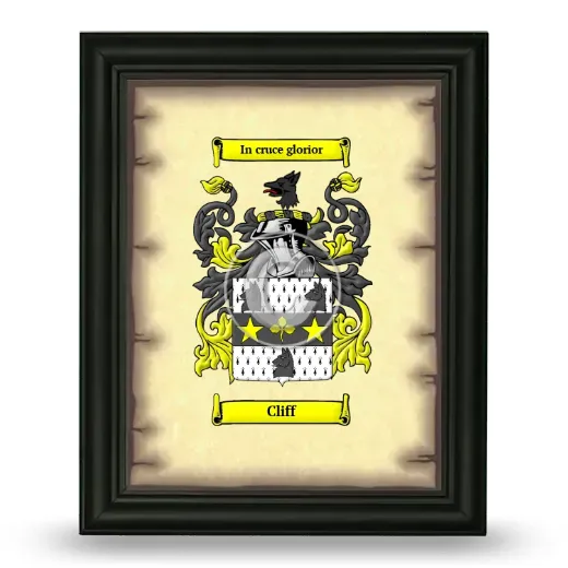Cliff Coat of Arms Framed - Black