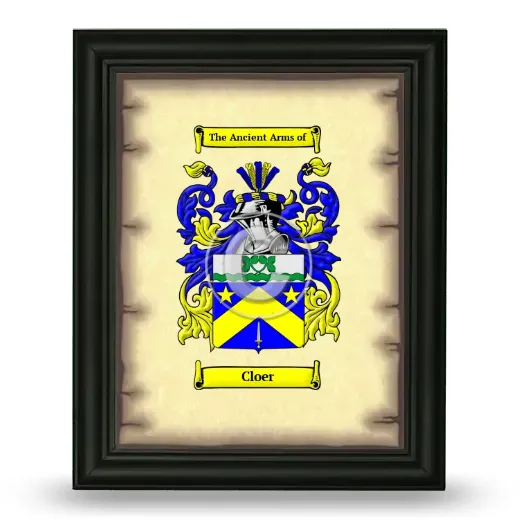 Cloer Coat of Arms Framed - Black