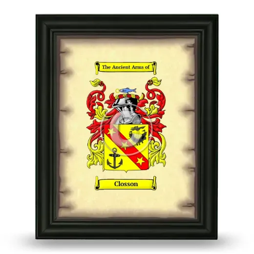 Closson Coat of Arms Framed - Black