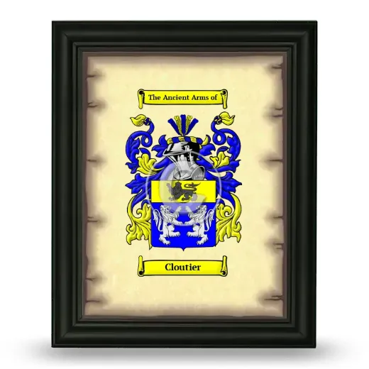 Cloutier Coat of Arms Framed - Black