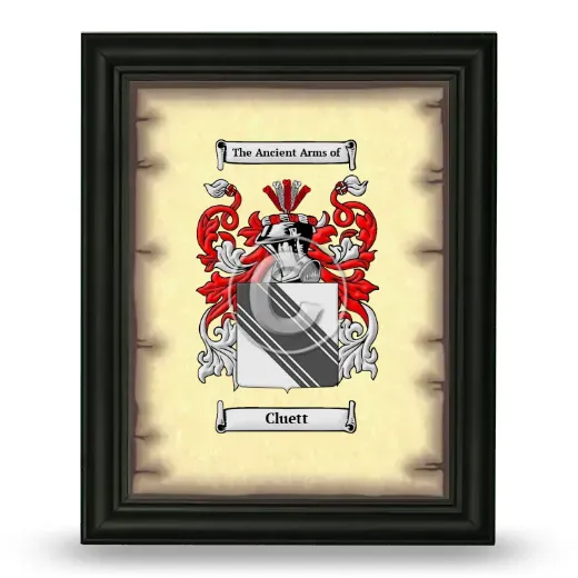 Cluett Coat of Arms Framed - Black