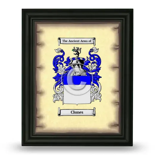 Clunes Coat of Arms Framed - Black