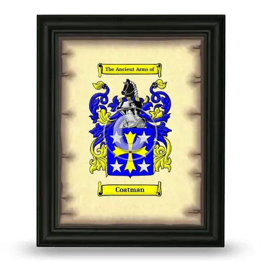 Coatman Coat of Arms Framed - Black