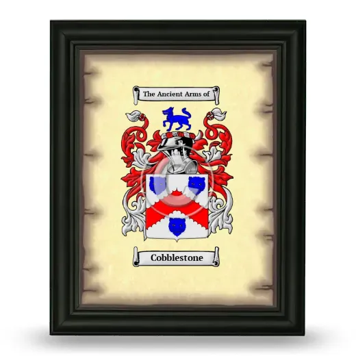 Cobblestone Coat of Arms Framed - Black