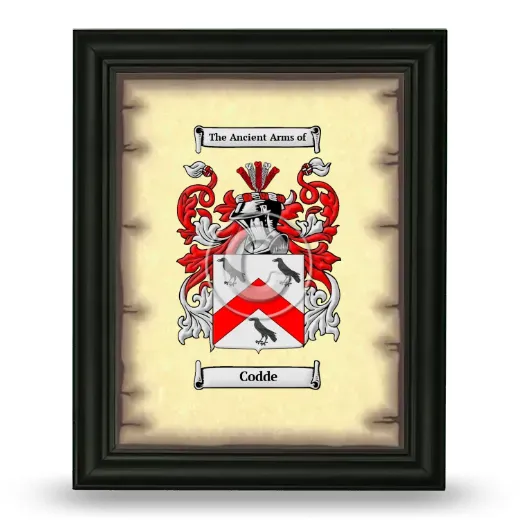 Codde Coat of Arms Framed - Black