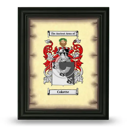 Cokette Coat of Arms Framed - Black