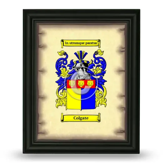 Colgate Coat of Arms Framed - Black