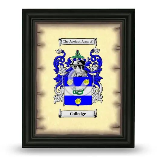 Colledge Coat of Arms Framed - Black