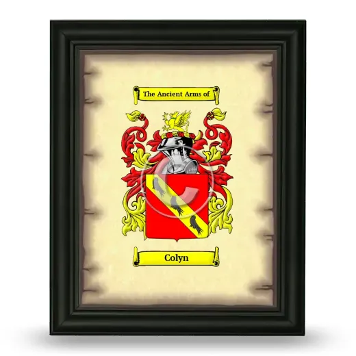 Colyn Coat of Arms Framed - Black