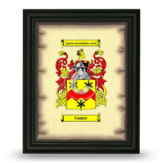 Comer Coat of Arms Framed - Black