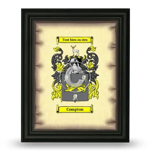 Compton Coat of Arms Framed - Black