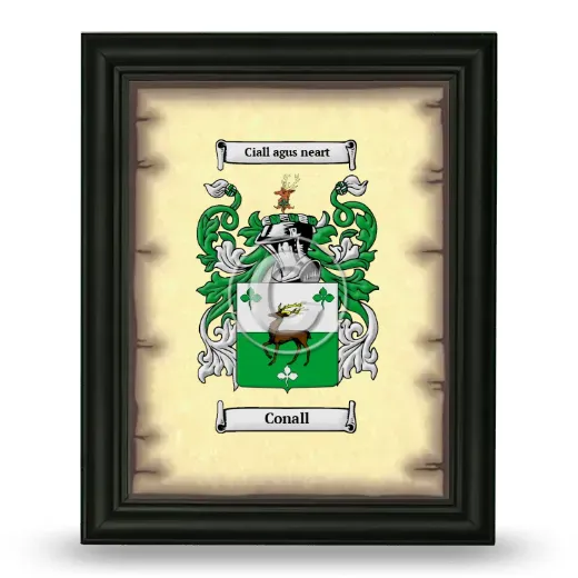 Conall Coat of Arms Framed - Black