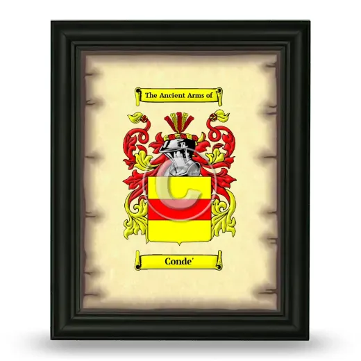 Conde' Coat of Arms Framed - Black