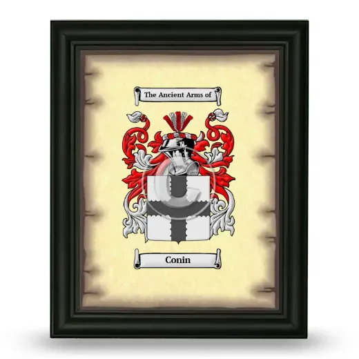 Conin Coat of Arms Framed - Black