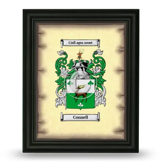Connell Coat of Arms Framed - Black