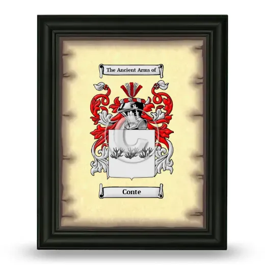 Conte Coat of Arms Framed - Black
