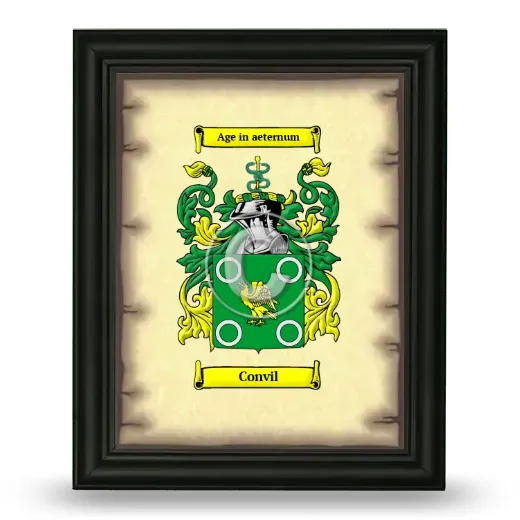 Convil Coat of Arms Framed - Black