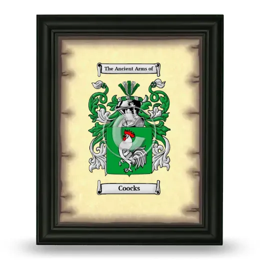 Coocks Coat of Arms Framed - Black
