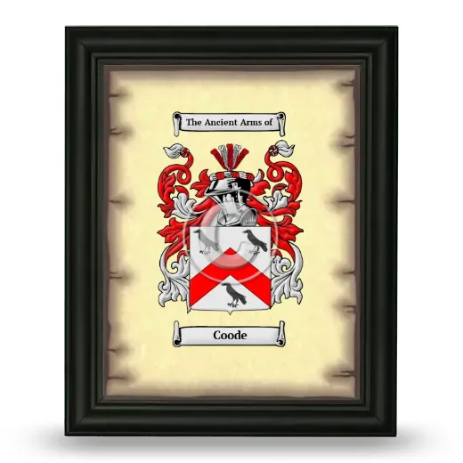Coode Coat of Arms Framed - Black