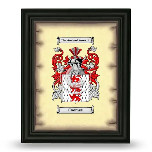 Coomes Coat of Arms Framed - Black