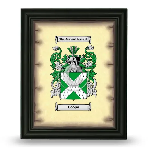 Coope Coat of Arms Framed - Black