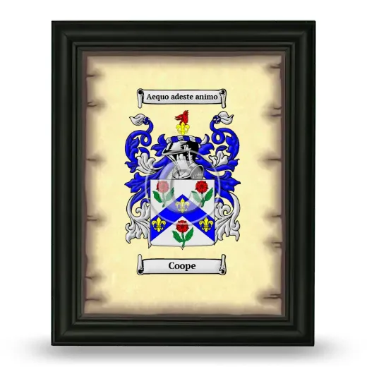 Coope Coat of Arms Framed - Black